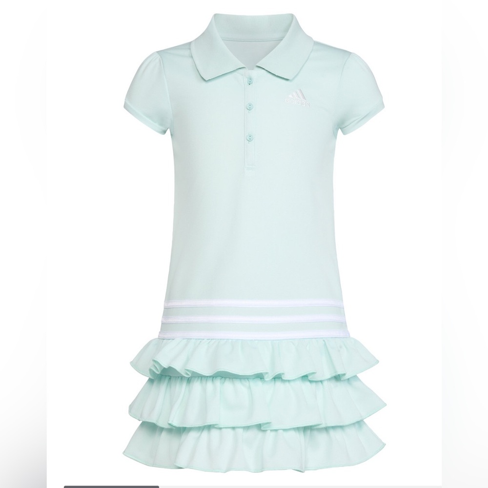 Adidas Mint Green Ruffle Girls Polo Dress